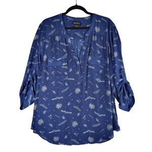 Torrid Harry Potter Ravenclaw Harper Georgette Blouse Size 3 3X Navy Fangirl